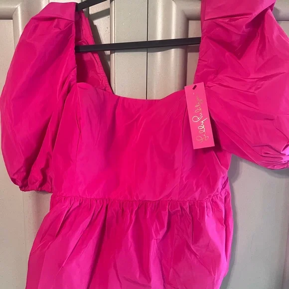 Lilly Pulitzer plume hot pink top - Picture 16 of 16